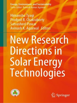 cover image of New Research Directions in Solar Energy Technologies